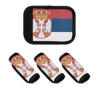 2 Pcs Luggage Handle Wraps Comfort Travel Bag Identifier for Handle Bags, National Flag of Serbia, one sizex2