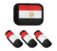 2 Pcs Luggage Handle Wraps Egypt Flag Egyptian Red and Black Stretchy Luggage Markers Tags for Handbag