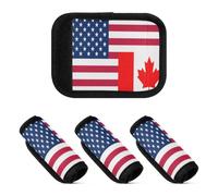 2 Pcs Luggage Handle Wraps Flag Of The United States and Canada Protective Suitcase Accessories for Luggage, Flag of the United States and Canada, one sizex4