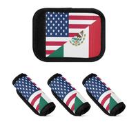 2 Pcs Luggage Handle Wraps Flag Of The United States and Mexico Polyester Luggage Handle Pad for Travelling Luggage Identifier, Flag of the United States and Mexico, one sizex4