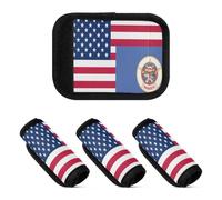 2 Pcs Luggage Handle Wraps Flag Of The United States and Minnesota Cushion Suitcase Handle Wraps for Handbag, Flag of the United States and Minnesota, one sizex2