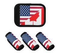 2 Pcs Luggage Handle Wraps Flag Of The United States Canada Neoprene Baggage Identifier for Suitcase Travel Bag