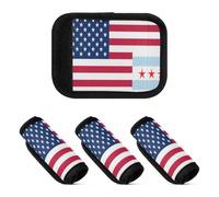 2 Pcs Luggage Handle Wraps Flag Of The United States Chicago Multi-purpose Luggage Handle Identifier for Travel Case