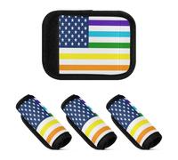 2 Pcs Luggage Handle Wraps Flag Of The United States Greek Rainbow Peace Comfortable Suitcase Handle Wraps for Suitcase Travel Bag, Flag of the United States Greek Rainbow Peace, one sizex4