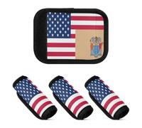 2 Pcs Luggage Handle Wraps Flag Of The United States New Jersey Multi-purpose Suitcase Accessories for Suitcase Travel Bag, Flag of the United States New Jersey, one sizex2