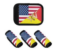 2 Pcs Luggage Handle Wraps Flag Of The United States Sicilian Multi-purpose Luggage Handle Covers for Luggage Suitcase Travel Bags, Flag of the United States Sicilian, one sizex4