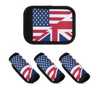 2 Pcs Luggage Handle Wraps Flag Of The United States United Kingdom Uk Soft Comfy Suitcase Tag Identifier for Travelling Luggage Identifier