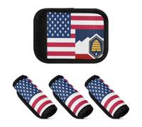 2 Pcs Luggage Handle Wraps Flag Of The United States Utah Stretchy Suitcase Handle Grip for Travel Accessories Bag, Flag of the United States Utah, one sizex4