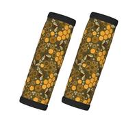 2 Pcs Luggage Handle Wraps for Suitcase - Bees and Honeycombs Suitcase Tags Identifiers for Suitcases, Luggage Handle Covers, Luggage Accessories Travel Essentials for Flying