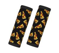2 Pcs Luggage Handle Wraps for Suitcase - Cute Pizza Black Suitcase Tags Identifiers for Suitcases, Luggage Handle Covers, Luggage Accessories Travel Essentials for Flying