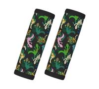 2 Pcs Luggage Handle Wraps for Suitcase - Striped Cute Lizard Gecko Plant_A Luggage Handle Covers - Suitcase Tags Identifiers for Suitcases, Luggage Accessories Travel Essentials for Flying