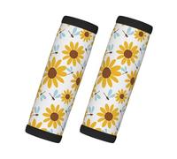 2 Pcs Luggage Handle Wraps for Suitcase - Sunflowers Daisy Suitcase Tags Identifiers for Suitcases, Luggage Handle Covers, Travel Essentials for Flying Luggage Accessories