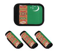 2 Pcs Luggage Handle Wraps Multi-purpose Luggage Markers Tags for Travelling Luggage Identifier, National Flag of Turkmenistan, one sizex2