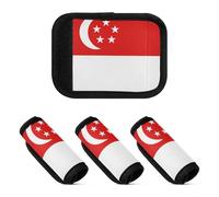 2 Pcs Luggage Handle Wraps National Flag Of Singapore Multi-purpose Luggage Tags for Suitcases