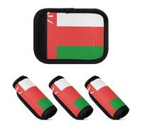 2 Pcs Luggage Handle Wraps Neoprene Decorative Luggage Handle for Travelling Luggage Identifier, National Flag of Oman, one sizex4