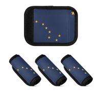 2 Pcs Luggage Handle Wraps Neoprene Suitcase Handle Cover for Travelling Luggage Identifier, Alaska State Flag, one sizex4