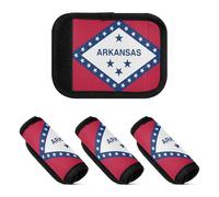 2 Pcs Luggage Handle Wraps Neoprene Suitcase Handle Cover for Travelling Luggage Identifier, Arkansas State Flag, one sizex4