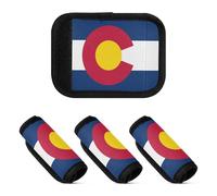 2 Pcs Luggage Handle Wraps Neoprene Suitcase Handle Cover for Travelling Luggage Identifier, Colorado State Flag, one sizex2