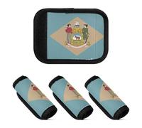 2 Pcs Luggage Handle Wraps Neoprene Suitcase Handle Cover for Travelling Luggage Identifier, Delaware State Flag, one sizex2