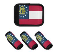 2 Pcs Luggage Handle Wraps Neoprene Suitcase Handle Cover for Travelling Luggage Identifier, Georgia State Flag, one sizex2