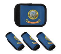 2 Pcs Luggage Handle Wraps Neoprene Suitcase Handle Cover for Travelling Luggage Identifier, Idaho State Flag, one sizex4