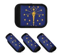 2 Pcs Luggage Handle Wraps Neoprene Suitcase Handle Cover for Travelling Luggage Identifier, Indiana State Flag, one sizex4