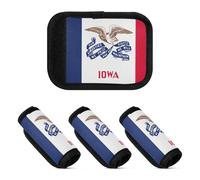 2 Pcs Luggage Handle Wraps Neoprene Suitcase Handle Cover for Travelling Luggage Identifier, Iowa State Flag, one sizex2