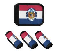 2 Pcs Luggage Handle Wraps Neoprene Suitcase Handle Cover for Travelling Luggage Identifier, Missouri State Flag, one sizex4