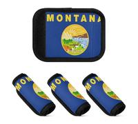 2 Pcs Luggage Handle Wraps Neoprene Suitcase Handle Cover for Travelling Luggage Identifier, Montana State Flag, one sizex4