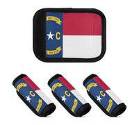 2 Pcs Luggage Handle Wraps Neoprene Suitcase Handle Cover for Travelling Luggage Identifier, North Carolina State Flag, one sizex4