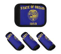 2 Pcs Luggage Handle Wraps Neoprene Suitcase Handle Cover for Travelling Luggage Identifier, Oregon State Flag, one sizex2