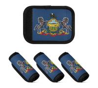 2 Pcs Luggage Handle Wraps Neoprene Suitcase Handle Cover for Travelling Luggage Identifier, Pennsylvania State Flag, one sizex4