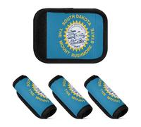 2 Pcs Luggage Handle Wraps Neoprene Suitcase Handle Cover for Travelling Luggage Identifier, South Dakota State Flag, one sizex2