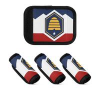 2 Pcs Luggage Handle Wraps Neoprene Suitcase Handle Cover for Travelling Luggage Identifier, Utah State Flag, one sizex4