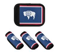 2 Pcs Luggage Handle Wraps Neoprene Suitcase Handle Cover for Travelling Luggage Identifier, Wyoming State Flag, one sizex4
