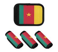 2 Pcs Luggage Handle Wraps Neoprene Suitcase Handle Wraps for Travelling Luggage Identifier, National Flag of Cameroon, one sizex4