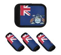 2 Pcs Luggage Handle Wraps Neoprene Suitcase Identifiers for Travelling Luggage Identifier, Flag of Ascension Island, one sizex4