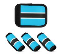 2 Pcs Luggage Handle Wraps Neoprene Suitcase Luggage Handle Covers Wraps for Travelling Luggage Identifier, National Flag of Botswana, one sizex2