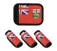 2 Pcs Luggage Handle Wraps Neoprene Suitcase Tag Identifier for Travelling Luggage Identifier, Alberta Flag, one sizex4