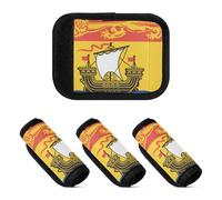 2 Pcs Luggage Handle Wraps Neoprene Suitcase Tag Identifier for Travelling Luggage Identifier, New Brunswick Flag, one sizex2