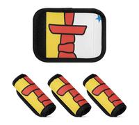 2 Pcs Luggage Handle Wraps Neoprene Suitcase Tag Identifier for Travelling Luggage Identifier, Nunavut Flag, one sizex4