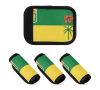 2 Pcs Luggage Handle Wraps Neoprene Suitcase Tag Identifier for Travelling Luggage Identifier, Saskatchewan Flag, one sizex2