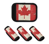 2 Pcs Luggage Handle Wraps Neoprene Suitcase Tag Identifier for Travelling Luggage Identifier, Vintage Canada Flag with Maple Leaf (1), one sizex4