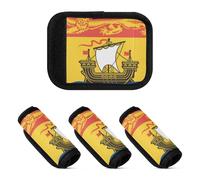 2 Pcs Luggage Handle Wraps New Brunswick Flag Neoprene Luggage Handle Identifier for Bag Backpack Luggage