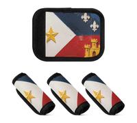 2 Pcs Luggage Handle Wraps Oil Painting Flag Acadiana Comfortable Suitcase Handle Cover for Travelling Luggage Identifier, Oil painting Flag Acadiana, one sizex4