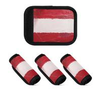 2 Pcs Luggage Handle Wraps Oil Painting Flag Austria Soft Comfy Luggage Handle ID wrap for Travelling Luggage Identifier