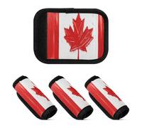 2 Pcs Luggage Handle Wraps Oil Painting Flag Canada Unique Luggage Handle Tag for Travelling Luggage Identifier