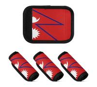 2 Pcs Luggage Handle Wraps Polyester Luggage Grips Tags for Handbag, National Flag of Nepal, one sizex2