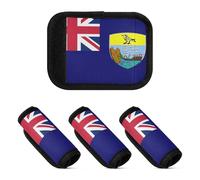 2 Pcs Luggage Handle Wraps Polyester Luggage Grips Tags for Travelling Luggage Identifier, Flag of Saint Helena, Ascension and Tristan da, one sizex2