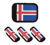 2 Pcs Luggage Handle Wraps Protective Decorative Luggage Handle for Travel Bag Luggage Suitcase, National Flag of Iceland, one sizex4